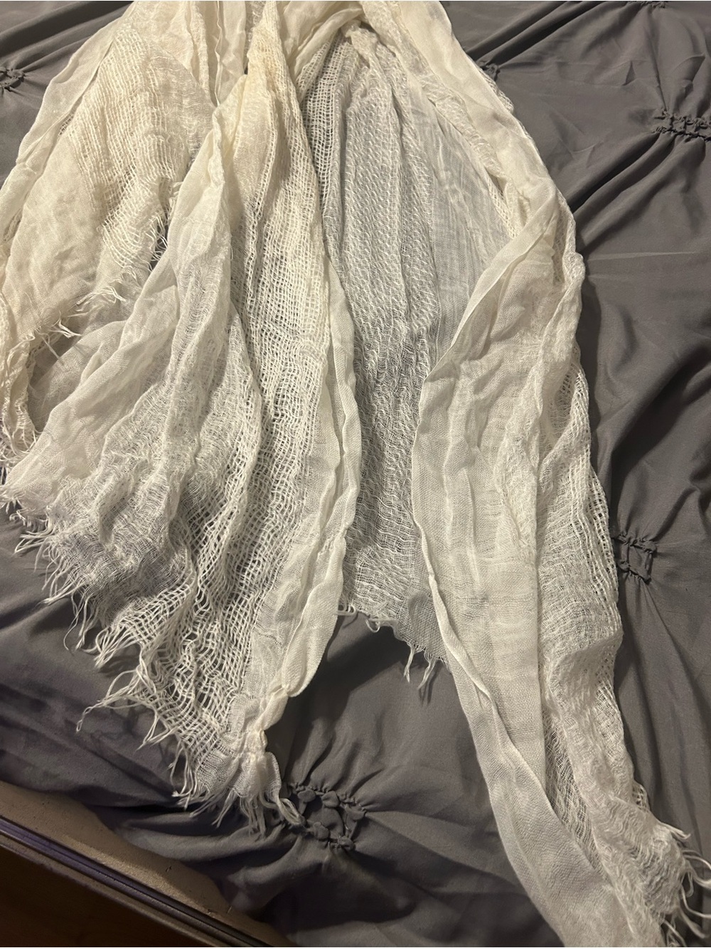 Lightweight Off White Decorative Scarf Wrap
